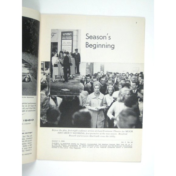 Playbill My Fair Lady Hellinger Theatre October 1959 Lola Fisher Mulhare - Picture 2 of 7